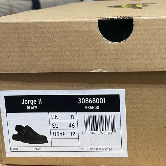 Dr. Martens Men's Jorge II Black Leather Slingback Clog Work Shoe sz 12 NIB - Picture 14 of 15